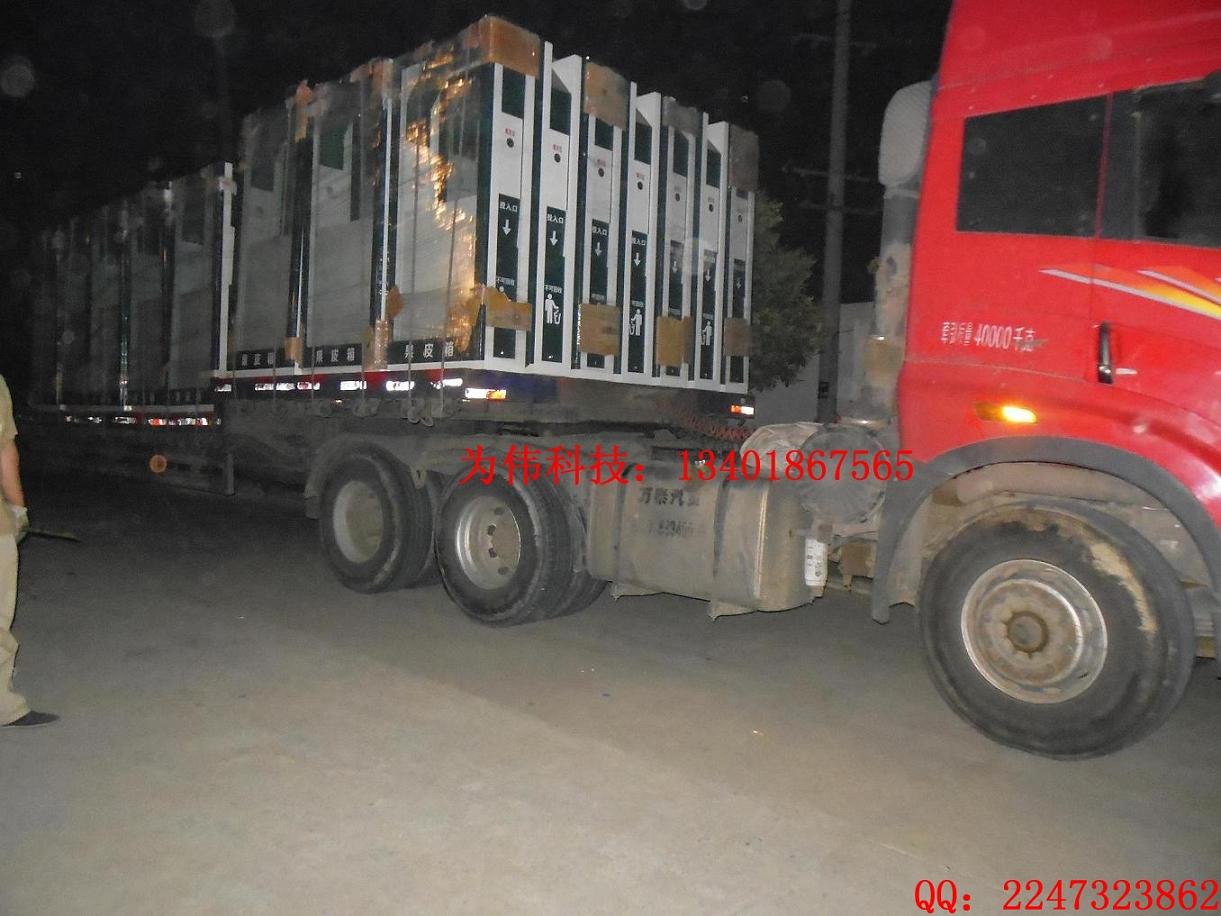 淄博500臺背靠背廣告垃圾箱裝車發貨